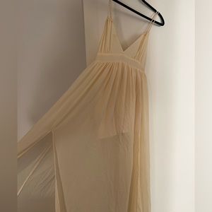 Blush bj cream slip dress